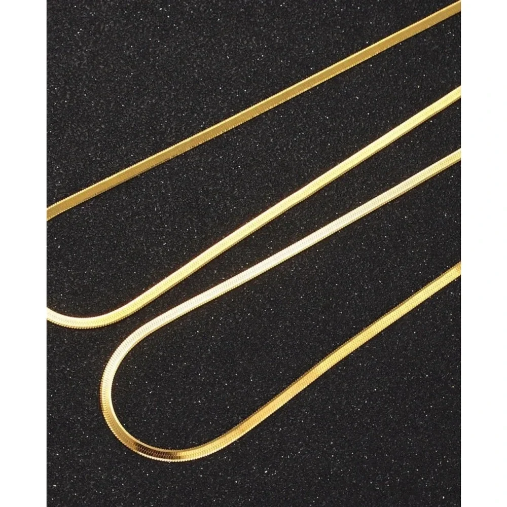 NEW Yellow Gold 3mm Herringbone Chain‎ Necklace